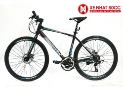 Xe đạp Amano AT100 mới nhất màu đen xanh